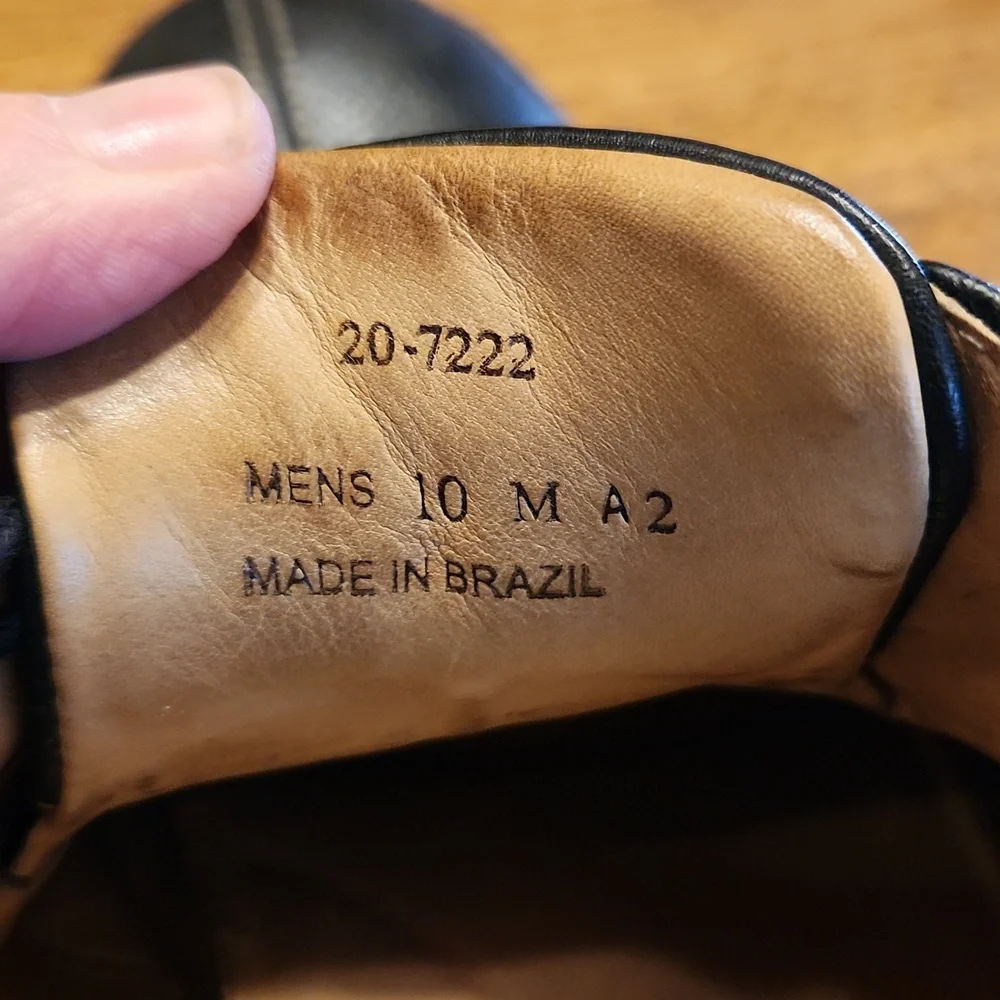 Johnston & Murphy Black Leather Tie Dress Shoes Size 10